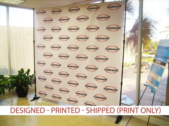 Step and repeat backdrop banner 8x8' PRINT ONLY - Custom Backdrop