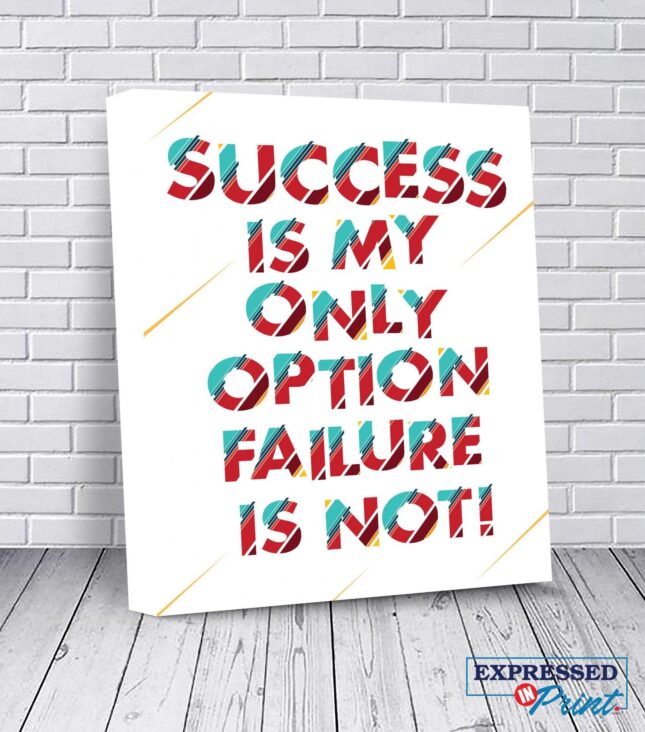 inspirational quotes on canvas hustle art office wall art canvas wall art teen boy gift success is my only option 5ead00ce scaled Success is My Only Option Inspirational Canvas