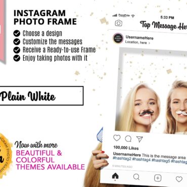Instagram Frame - Photo Booth Prop - Instagram Prop - Instagram Frame Prop - Instagram cutout - Plain White Instagram Photo Prop