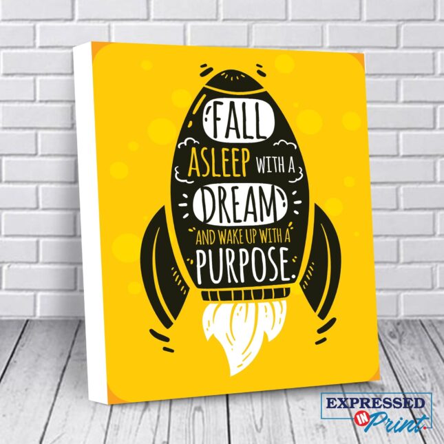 modern wall art teen boy gift office wall art wall decor canvas wall art bestfriend gift fall asleep with a dream 5ead064a Wake up with a purpose - Motivational Quotes on Canvas