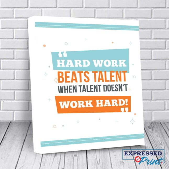 motivational quotes on canvas brother gift from sister modern wall art teen boy gift canvas wall art hard work beats talent 5ead0abf Hard Work Beats Talent Motivational Canvas Wall Art
