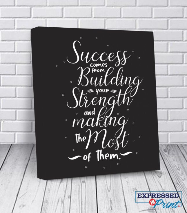 office wall art boss gift brother gift from sister hustle art wall decor motivational quotes on canvas success comes from 5ead05d8 scaled Success Comes from Strength Canvas Wall Art