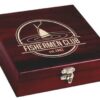 FSK01 2 Personalized Laserable Rosewood Finish Poker Flask Set