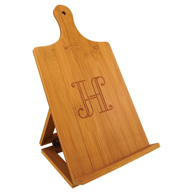 GFT105 Personalized Bamboo Cookbook and Tablet Stand