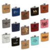 Leatherette Flask Colors Personalized Laserable Leatherette Stainless Steel Flask