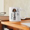 mockup of an 11 oz coffee mug on a wooden shelf 33805 11oz Personalized Black Doctor Mug