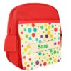 red personalized polkadots backpack 2 Personalized Polka Dots Kids Backpack