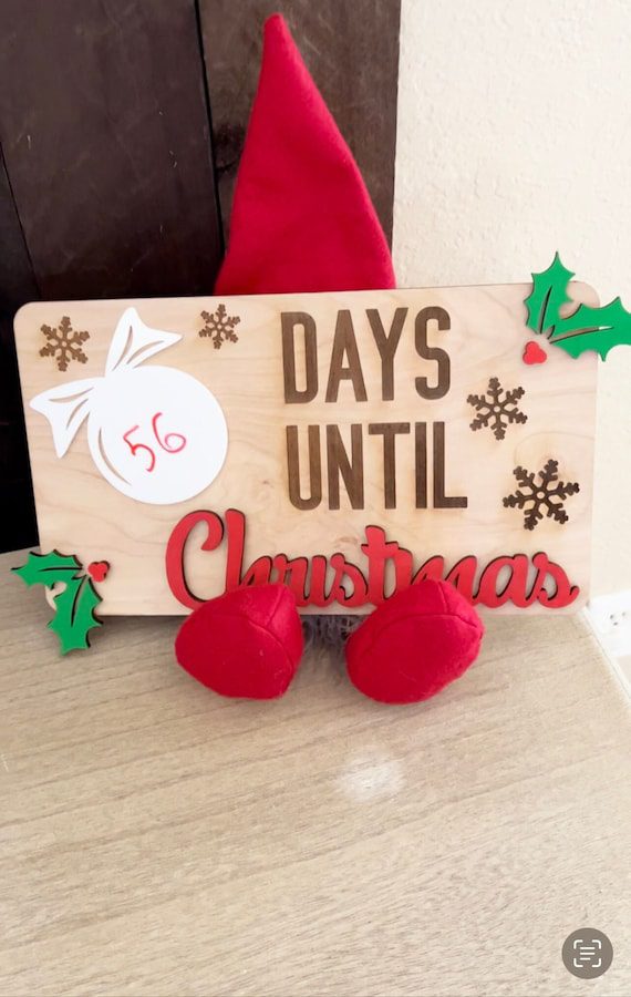 Christmas Countdown Sign - Handcrafted Christmas Decor