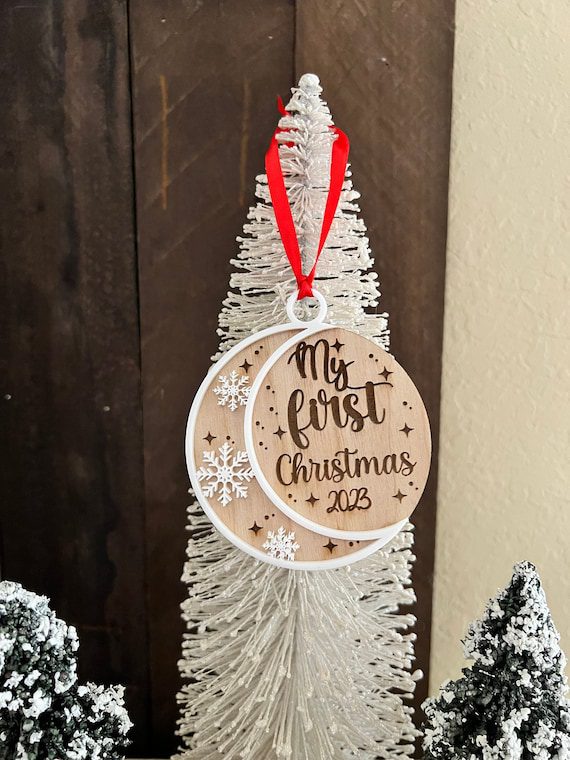 First Christmas Crescent Ornament - Baby First Christmas Ornament