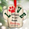 Personalized Christmas Pet Paw Acrylic Memorial Ornament Gift